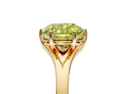 Solitaire Engagement Ring Setting for Fancy Yellow Cushion Cut Center with Plain Split Shank and Prong Head in Yellow Gold