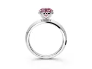 Solitaire Engagement Ring Setting for Fancy Pink Round Cut Center with Wide Knife Ridge Band and Prong Head in Platinum