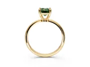 Minimalist Solitaire Engagement Ring Setting for Fancy Green Emerald Cut Center with Thin Band and Prong Head in Yellow Gold