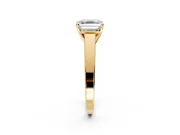 Solitaire Engagement Ring Setting for Asscher Cut Center with Tapered Split Shoulders and Prong Head in Yellow Gold
