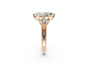 Cluster Engagement Ring Setting for Marquise Center with Round Cut Accent Frame and Prong Head in Rose Gold
