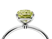 Solitaire Engagement Ring Setting for Fancy Yellow Radiant Cut Center with Straight Thin Band and Prong Head in Sterling Silver
