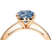 Solitaire Engagement Ring Setting for Fancy Blue Cushion Cut Center with Basket Rail and Prong Head in Rose Gold