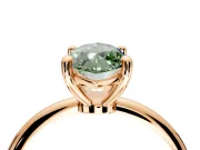 Minimalist Solitaire Engagement Ring Setting for Fancy Green Marquise Center with Thin Band and Prong Head in Rose Gold