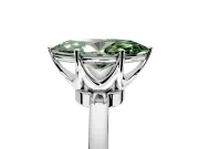 Solitaire Engagement Ring Setting for Fancy Green Marquise Center with Plain Band and Tulip Prong Head in Platinum