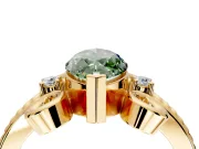 Solitaire Engagement Ring Setting for Fancy Green Marquise Center with Twisted Band and Scroll Prong Head in Yellow Gold