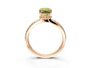 Solitaire Engagement Ring Setting for Fancy Yellow Radiant Cut Center with Raised Channel Band and Prong Head in Rose Gold