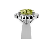 Halo Engagement Ring Setting for Fancy Yellow Round Cut Center with Square Band and Prong Head in Platinum