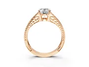 Split Shank Engagement Ring Setting for Oval Center with Pave Split Shank and Prong Head in Rose Gold