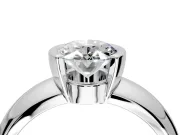 Tension Engagement Ring Setting for Oval Center with Wide Flat Band and Tension Head in Platinum