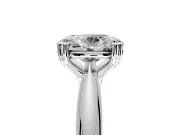 Solitaire Engagement Ring Setting for Oval Center with Reverse Tapered Band and Prong Head in White Gold