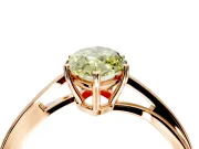 Solitaire Engagement Ring Setting for Fancy Yellow Marquise Center with Plain Bypass Twist Band and Prong Head in Rose Gold