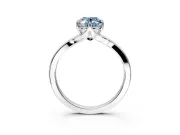 Solitaire Engagement Ring Setting for Fancy Blue Oval Center with Plain Split Shank and Prong Head in Platinum
