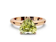 Solitaire Engagement Ring Setting for Fancy Yellow Heart-Shaped Center with Wire Band and Prong Head in Rose Gold