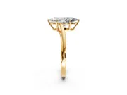 Solitaire Engagement Ring Setting for Marquise Center with Plain Bypass Twist Band and Prong Head in Yellow Gold