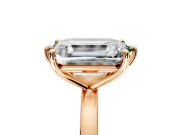Fancy Green Marquise and Emerald Cut Lab-Grown Diamond Toi et Moi Engagement Ring with Prong-Set Stones in Rose Gold