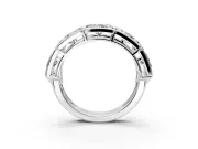 Triangle Lab-Grown Diamond Geometric Men's Wedding Band with Angular Frames in White Gold