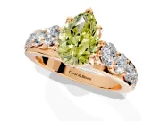 Solitaire Engagement Ring Setting for Fancy Yellow Pear-Shaped Center with Graduated Shared Prongs and Prong Head in Rose Gold