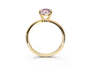 Minimalist Solitaire Engagement Ring Setting for Fancy Pink Marquise Center with Thin Band and Prong Head in Yellow Gold