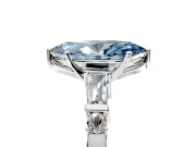 Bar-Set Engagement Ring Setting for Fancy Blue Marquise Center with Tapered Baguette Accents and Prong Head in White Gold