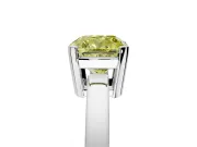 Solitaire Engagement Ring Setting for Fancy Yellow Cushion Cut Center with Plain Band and Flat Tab Prong Head in Platinum