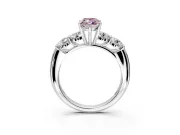5 Stone Engagement Ring Setting for Fancy Pink Marquise Center with Graduated Accents and Prong Head in Platinum