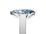 Solitaire Engagement Ring Setting for Fancy Blue Marquise Center with Tapered Split Shoulders and Prong Head in White Gold