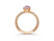 Rope Engagement Ring Setting for Fancy Pink Marquise Center with Accent Shoulders and Prong Head in Rose Gold