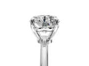 Minimalist Solitaire Engagement Ring Setting for Round Cut Center with Thin Band and Prong Head in Sterling Silver