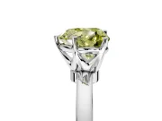 Solitaire Engagement Ring Setting for Fancy Yellow Heart-Shaped Center with Plain Band and Tulip Prong Head in Platinum