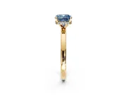 Hidden Halo Engagement Ring Setting for Fancy Blue Cushion Cut Center with Plain Band and Tall Prong Head in Yellow Gold