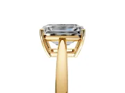 Solitaire Engagement Ring Setting for Emerald Cut Center with Open Cathedral Shoulders and Prong Head in Yellow Gold