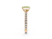 Solitaire Engagement Ring Setting for Fancy Yellow Radiant Cut Center with Large Accent Band and Prong Head in Rose Gold