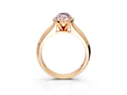 Halo Engagement Ring Setting for Fancy Pink Marquise Center with Knife Ridge Cathedral Band and Prong Head in Rose Gold