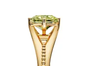 Solitaire Engagement Ring Setting for Fancy Yellow Radiant Cut Center with Milgrain Cathedral Band and Prong Head in Yellow Gold