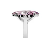 Solitaire Engagement Ring Setting for Fancy Pink Marquise Center with Tapered Shoulders and Prong Head in White Gold