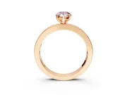 Solitaire Engagement Ring Setting for Fancy Pink Pear-Shaped Center with Channel Baguette Band and Prong Head in Rose Gold