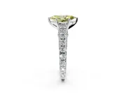 Solitaire Engagement Ring Setting for Fancy Yellow Marquise Center with Pave Cathedral Shoulders and Prong Head in Sterling Silver
