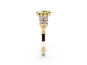 Cluster Engagement Ring Setting for Fancy Yellow Oval Center with 2-Row Shoulder Clusters and Prong Head in Yellow Gold