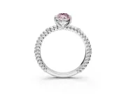 Rope Engagement Ring Setting for Fancy Pink Marquise Center with Accent Shoulders and Prong Head in Sterling Silver