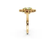 Cluster Halo Engagement Ring Setting for Fancy Yellow Pear-Shaped Center with Milgrain Bezel Accents and Prong Head in Yellow Gold