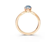 Solitaire Engagement Ring Setting for Fancy Blue Marquise Center with Plain Split Shank and Prong Head in Rose Gold