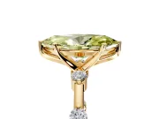 Solitaire Engagement Ring Setting for Fancy Yellow Marquise Center with Bezel Station Band and Prong Head in Yellow Gold