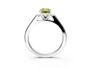 Solitaire Engagement Ring Setting for Fancy Yellow Emerald Cut Center with Channel Accents and Prong Head in Platinum