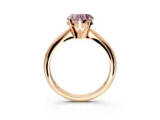 Solitaire Engagement Ring Setting for Fancy Pink Heart-Shaped Center with Knife Ridge Band and Claw Prong Head in Rose Gold