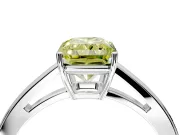 Solitaire Engagement Ring Setting for Fancy Yellow Radiant Cut Center with Open Cathedral Shoulders and Prong Head in Sterling Silver