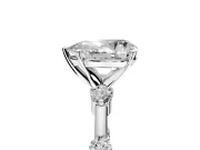 Solitaire Engagement Ring Setting for Pear-Shaped Center with Bezel Station Band and Prong Head in Platinum
