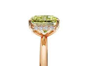 Solitaire Engagement Ring Setting for Fancy Yellow Radiant Cut Center with Plain Band, Open Basket and Prong Head in Rose Gold