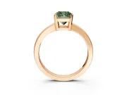 Solitaire Engagement Ring Setting for Fancy Green Cushion Cut Center with Plain Band and Flat Tab Prong Head in Rose Gold