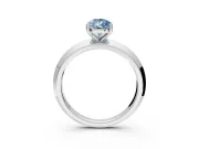 Solitaire Engagement Ring Setting for Fancy Blue Pear-Shaped Center with Wide Knife Ridge Band and Prong Head in Platinum